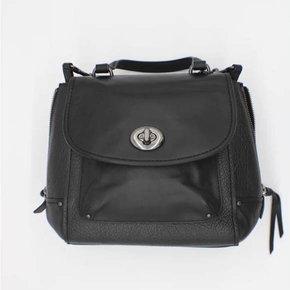 👣 COACH Faye 👣 Mixed Materials Backpack in Black. - Picture 2 of 16